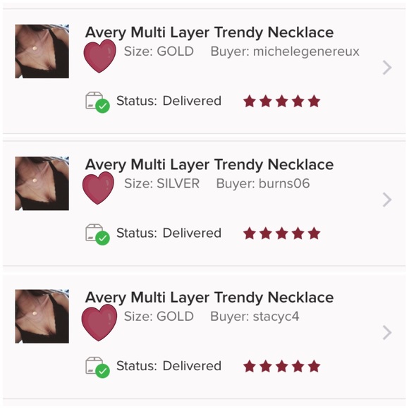 GOLD - AVERY Layered Trendy Necklace - Picture 3 of 4